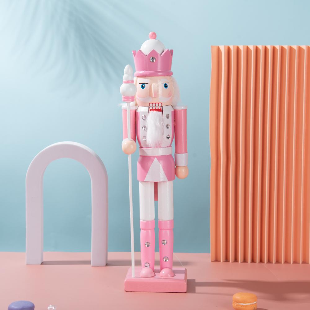 Pink & White Princess Style Wooden Nutcracker Ornament
