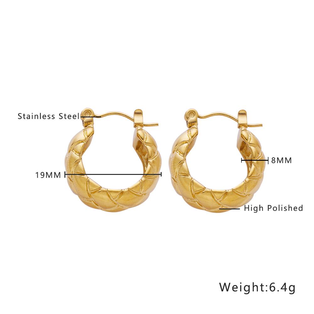 Cercei Trendy Personalizați, Cercei Stil Metalic, Cercei Răsuciți în Formă de Diamant