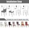 Solid Color Dining Chair Cover Stretch All-inclusive Chair Covers Four Season Universal Protective Cover for Banquet Wedding