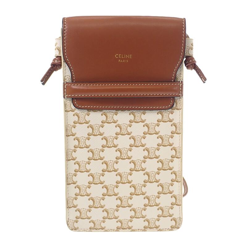 CELINE  10G332CQD Shoulder Bag Tan Lambskin Women