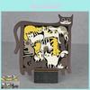 Wooden Cat Puzzle Game With Modern Minimalist Design For Home Decor And Brain Teasers