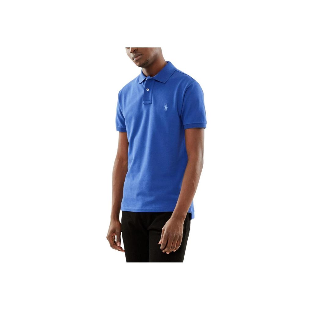 Polo Ralph Lauren Logo Embroidered Straight Fit Short Sleeve Polo Shirt Men Tops Blue 710680784-356