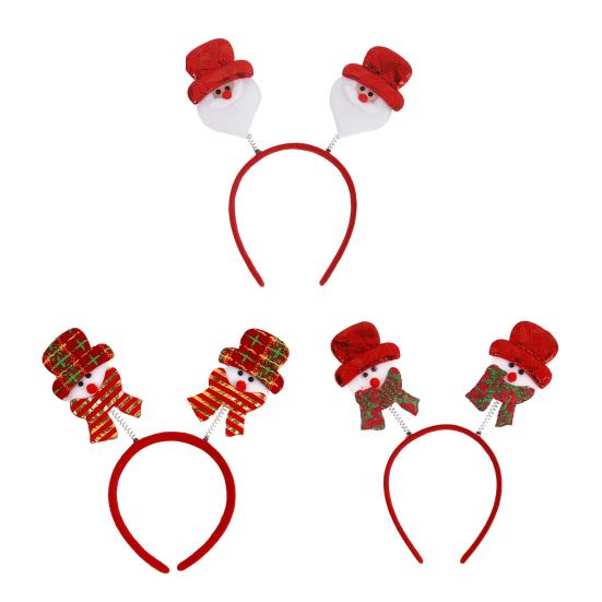 Christmas Hairband for Adults Kids Festive Hair Accessory Santa Claus Snowman Hairband for All Ages Xmas Parties Dress-up