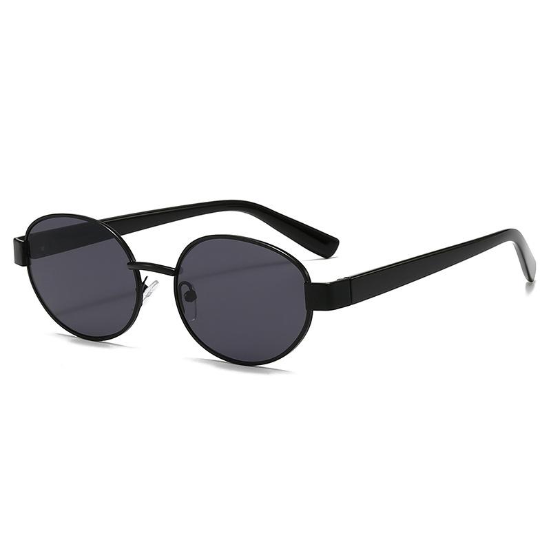 Popular Fashion Metal Women Men Shades Oval Sun Glasses Female Male Summer Traveling UV400 Round Sunglasses Lentes De Sol Mujer