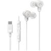 JVC Kenwood Victor HA-FR29UC-W Wired Earphones with Microphone, High-Resolution Audio, Carrying Pouch, USB Type-C, In-Ear, 1.2m Cable, White