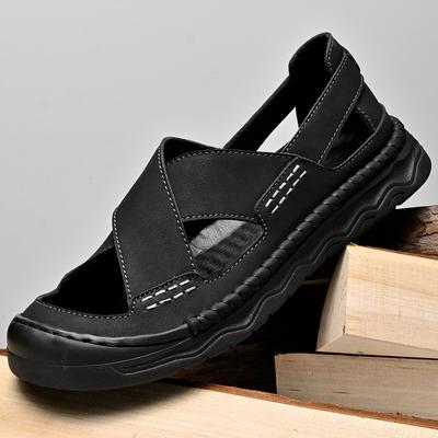 Fashion 2025 New Handmade Genuine Leather Sandals for Men Fashion Breathable Summer Anti-Slip Comfort Daily Wear Mens Shoes Size 38-45