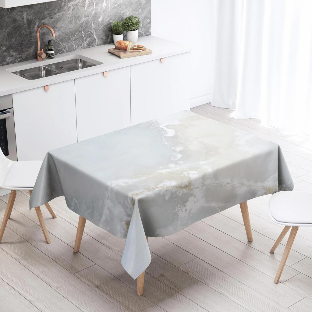 Marble Striped Tablecloth Home Decor Stain Resistant Waterproof Table Decoration Rectangular Kitchen Fireplace Tops