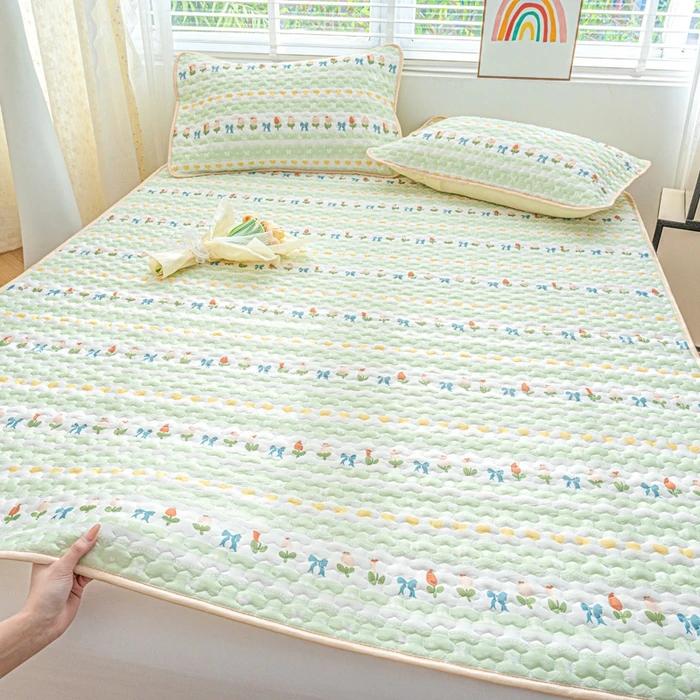 

New summer ice silk mat cool mattress protective cover 3-piece set machine washable cool air conditioner seat 90x200cm 2pcs