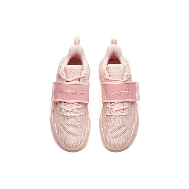 Anta Water Flower 2 KT Cushioning Anti-Slip And Wear-Resistant Coverage Low-Top Basketball Shoes Cherry Blossom Pink Sneakers 112021602S-1