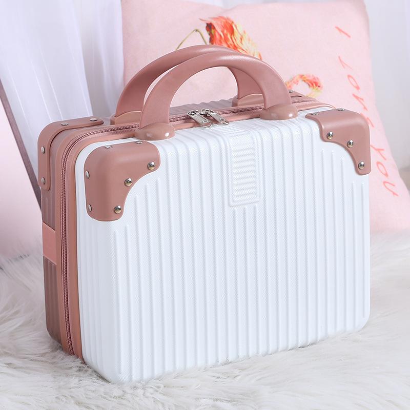 14 Zoll Mini Reisekoffer Kosmetikbox Handgepäck Organizer Make-up-Koffer Kleine Passwortbox Boarding Case für Frauen Mädchen
