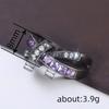 High-End Double-Layer Design Ring For Women Sweet Cool Black Purple Niche Personality Jewelry Accessory