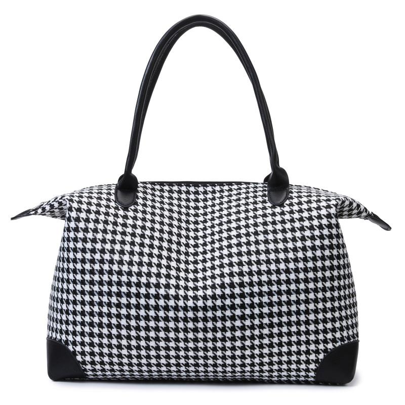 

Ladies Short Trip To Play with Fresh Plaid Contrasting Color Travel Bag Household Clothing Storage Bag чёрный