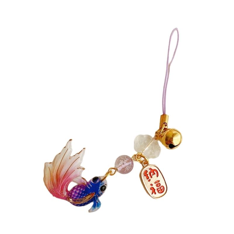 Pingente Charm de Celular Colorido Peixe Estrela com Miçangas Feito à Mão Acrílicos Resistentes Acessório de Moda para um Visual Trendy Uso Diário