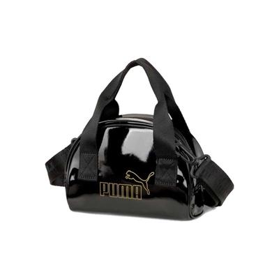 Color Sólido Logo de Lámina Dorada Correa de Hombro Desmontable Bolso de Hombro Cruzado de Cuero Sintético Bolsos Unisex Negro 078216-01