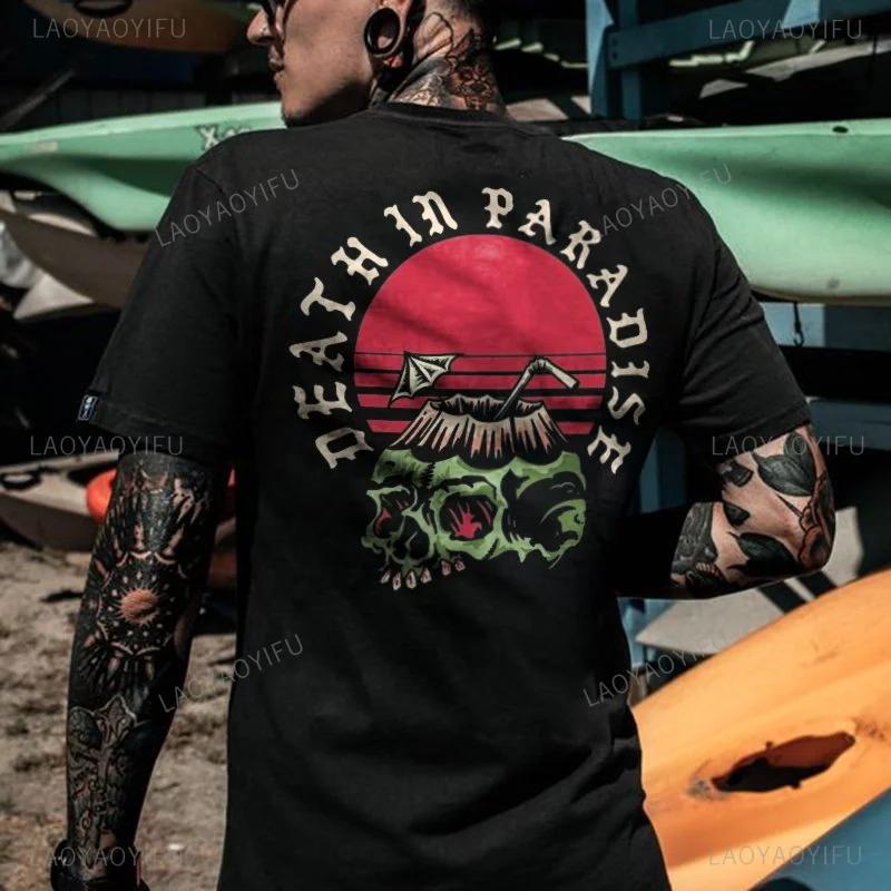 Men Clothing Skulls Graphic Tshirts Grunge Skull Theme Print Tops Male Fashion Loose Punk Tee XS-4XL T Shirt Ropa Hombre