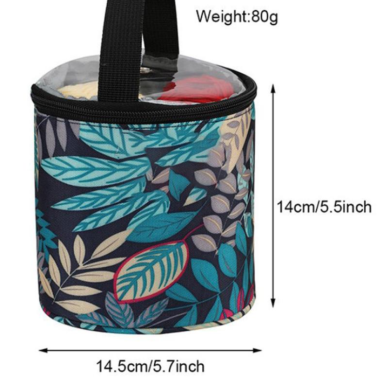 1pc Yarn Storage Tote Bag; Short Perforated Yarn Storage Bucket; Round Crochet Bag For Knitting Yarn; DIY Accessory Bag