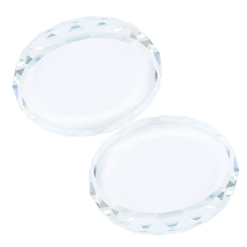 2PCS Nail Art Palettes Color Mixing Toning Glass False Eyelash Glue Hold Makeup Pallet