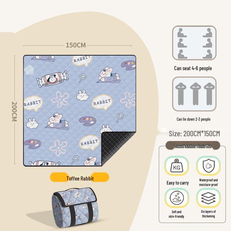 Очень большой туристический коврик для кемпинга и пляжа – Портативная, влагостойкая, утолщенная пикниковая подушка 3 м.
