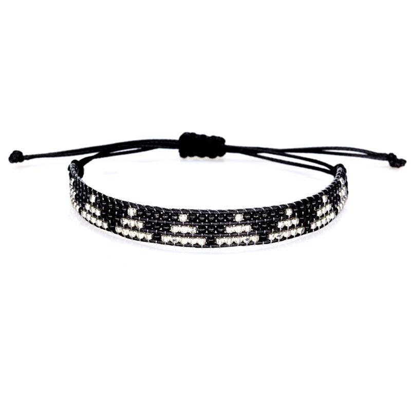 Bohemian Bracelet Handmade Woven Friendship Braided Rope Chain Beads Bracelet Multicolour Miyuki Adjustable Beaded