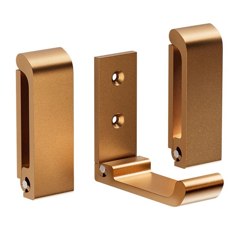 Black Aluminum Alloy Folding Wall-Mounted Coat Hook - Punch-Free, Solid Single Hook