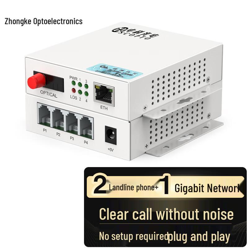 Zhongke Optoelectronics PCM Voice Fiber Optic Multiplexer with Gigabit Ethernet
