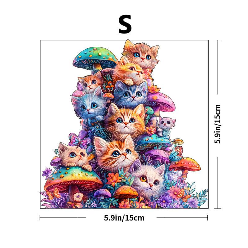 Cross-Border Special-Shaped Creative Cat Wooden Puzzle, High Difficulty Special-Shaped Handmade Diy Gift Toy High Difficulty