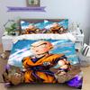 Dragon Ball Krillin Muster Bettwäsche Heimdekoration Geburtstagsgeschenk (1 Bettbezug + 2 Kissenbezüge, ohne Füllung)