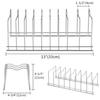SANNO Dish Stand, Frying Pan Stand, Pot Lid Storage Rack, Dish Storage, Draining Rack, Stainless Steel, 3.5cm Gaps X 8, Set of 2