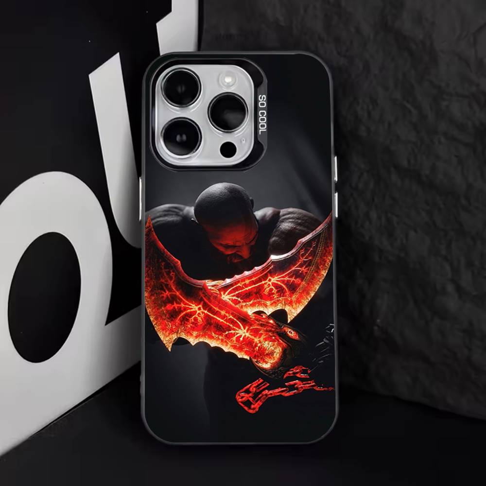 Game G-God of W-War Game Phone Case For iPhone 17,16,15,14,13,12,11,Pro,XS,Max,Plus,Mini,SE4,E Black Matte Shockproof Cover