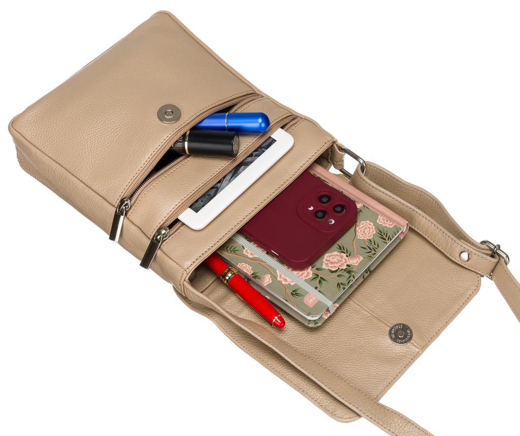 Leather handbag R-TSL-06-CPDM-8989 Beige