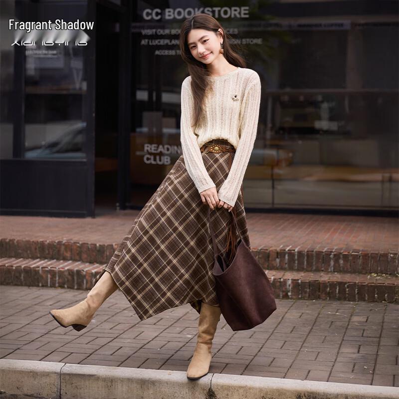 Women s Retro Plaid High-Waisted A-Line Skirt XL