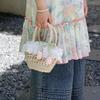 Summer Woven Straw Bag For Kids With Cotton Lining For Beach And Vacation Use
