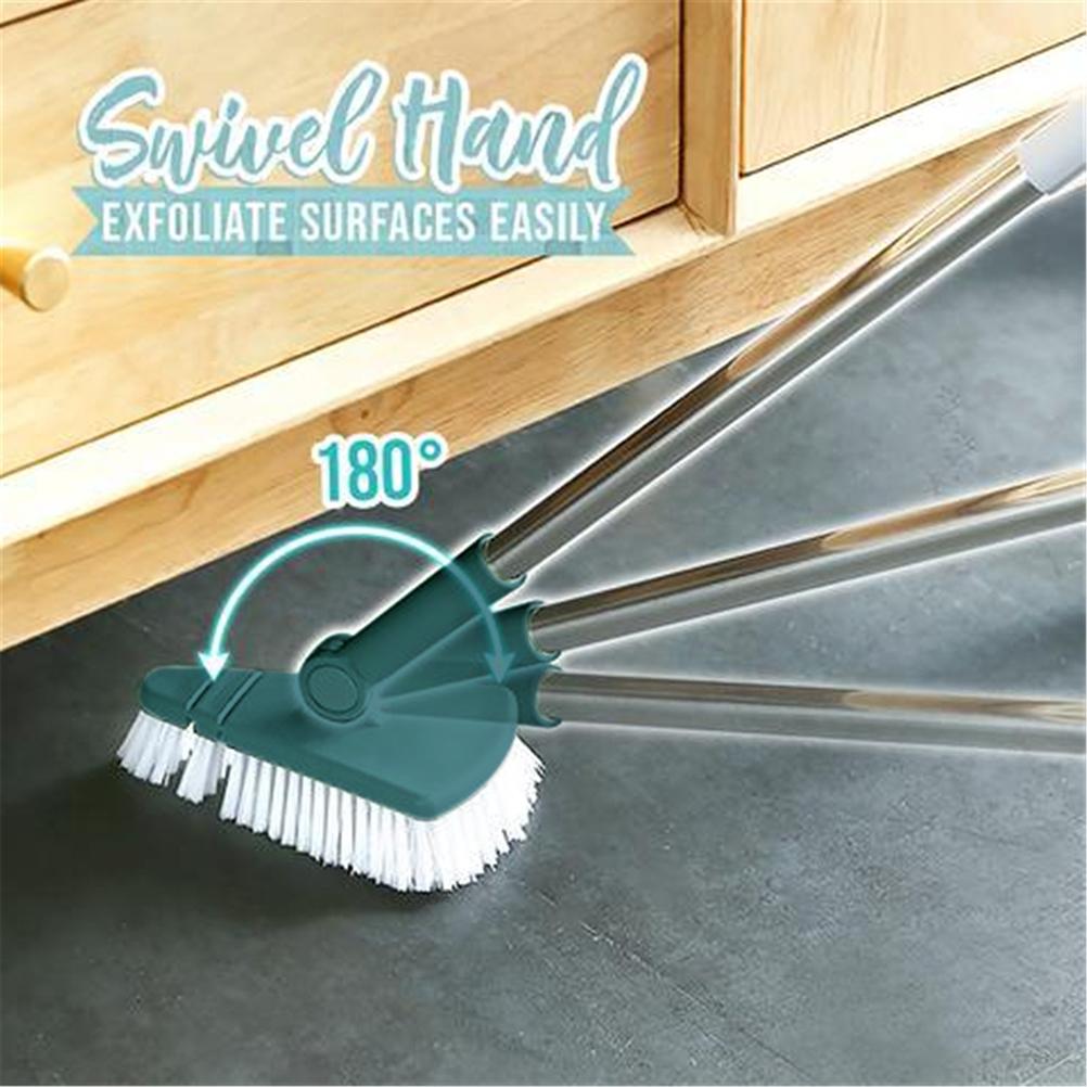 Bendable Corner Scrub Brush with Long Handle Removable Triangle Brush for Stairs Wall Bathroomand