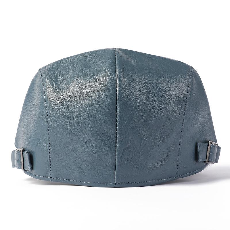 Leather Beret Men's Ap Middle-Aged and Elderly Winter Forward Cap Peaked Cap Newsboy Caps for Men Driver Ivy Hat Gatsby Painters Hats
