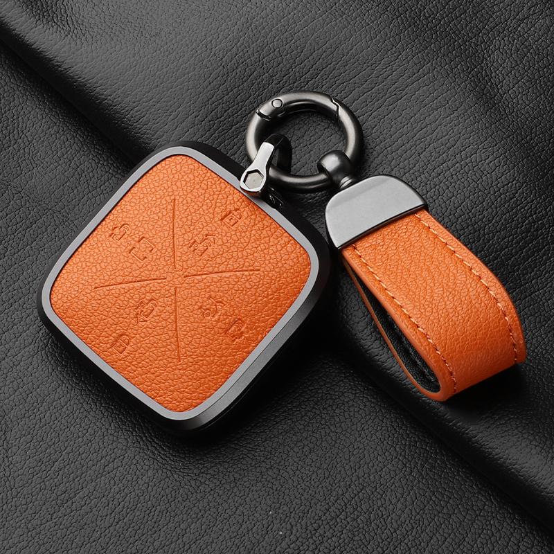 8 Button Aluminum Alloy Goatskin Car Key Case Cover For Zeekr X 001 009 2022 2023 Car Key Case Protect Fob