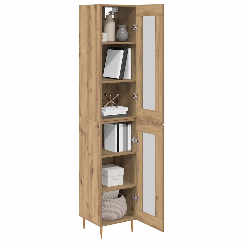 Highboard 2 pcs Artisan Oak Glass