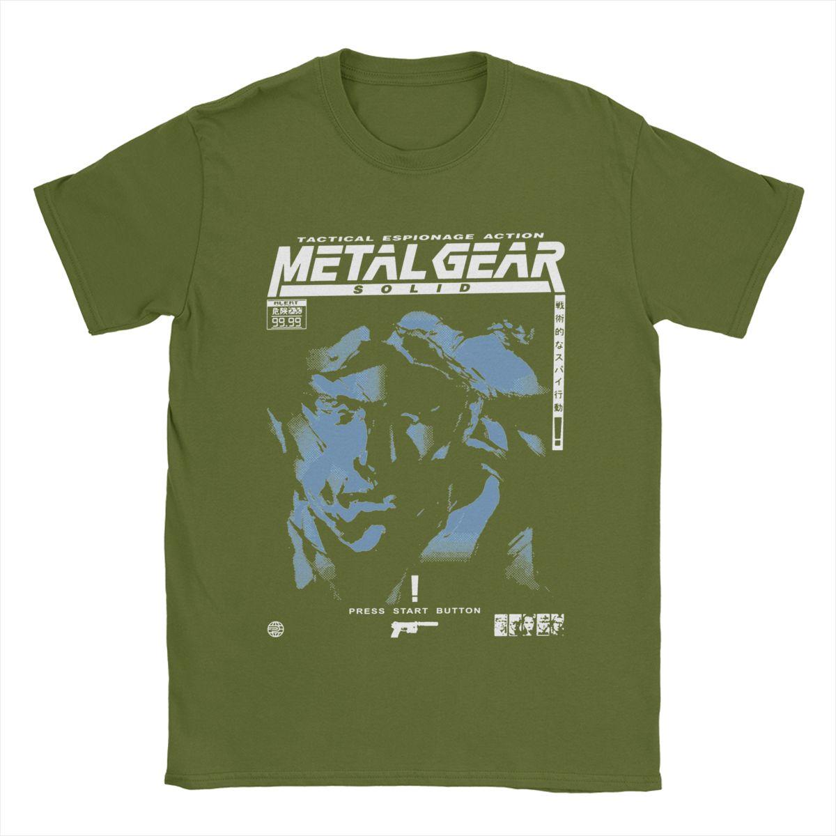

MGS1 Snake Футболка Metal Gear Solid для мужчин Повседневная 100% хлопок Футболка с круглым вырезом и коротким рукавом Летние топы 4XL