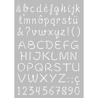 Alphabet Stencil - ARTEMIO - 21 X 29.7 Cm - Plastic - Grey