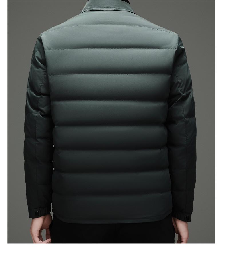 Men's Premium Lightweight Goose Down Jacket: Winter Casual Lapel Style, Middle-Aged Dad, 90% Down Warmth.