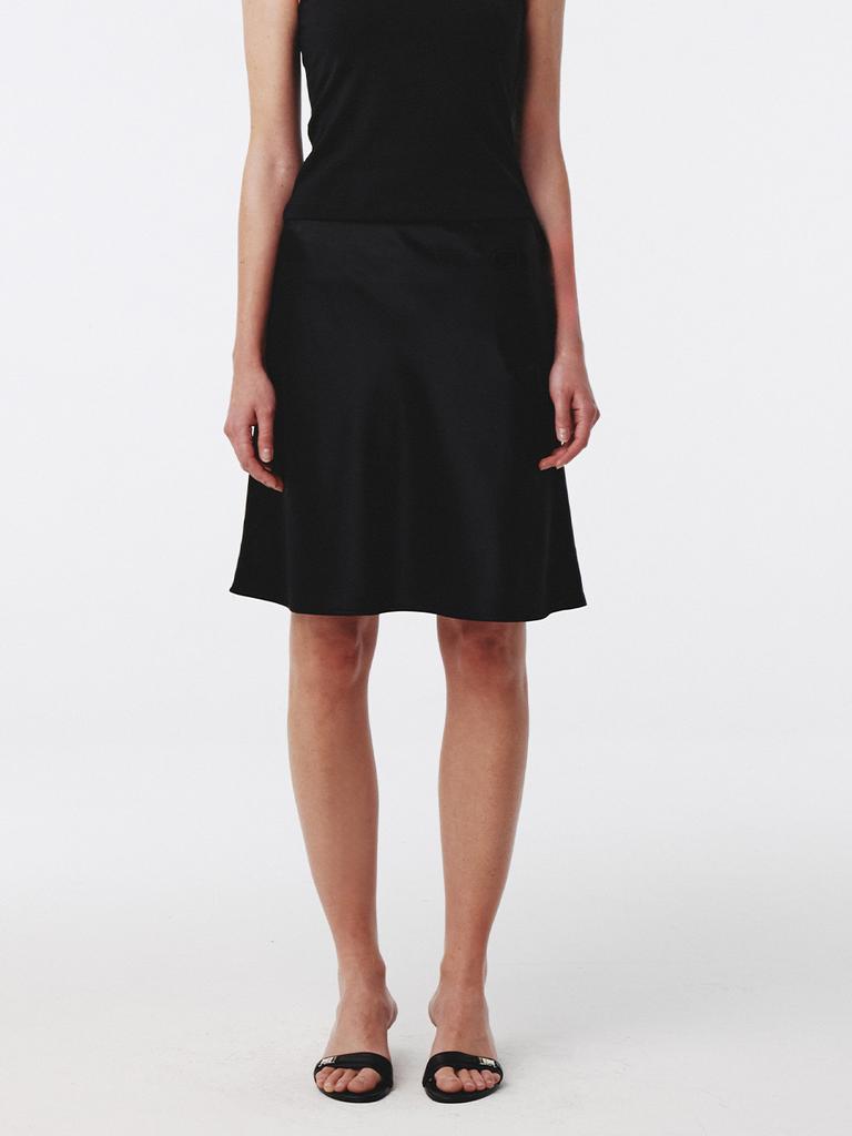 Gijun Essential Satin Mini Skirt Black