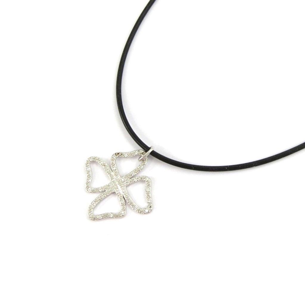 Altesse [L5363] - White 'Clover' Silver Necklace