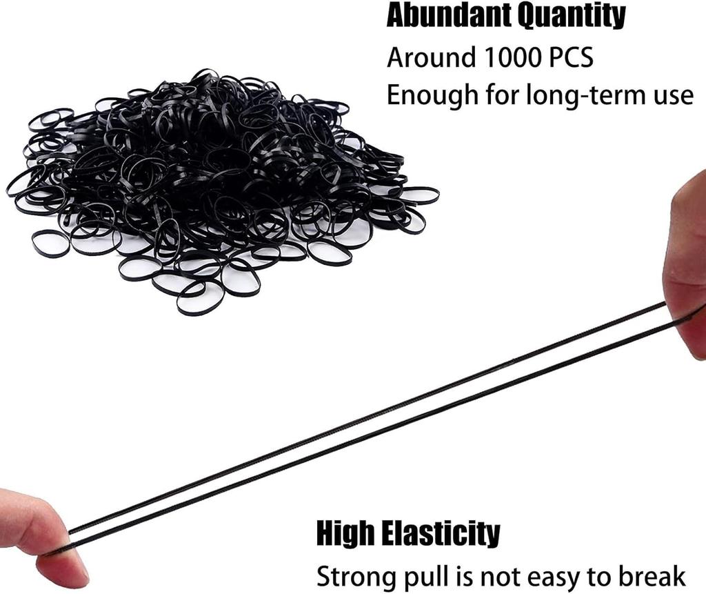 JIPUD Elastics Stretchy Hair Tie Ponytail Hair Rubber Band Holder for Women, Soft & Smooth Basic Everyday Wear Thin Elastics Stretchy Hair Tie