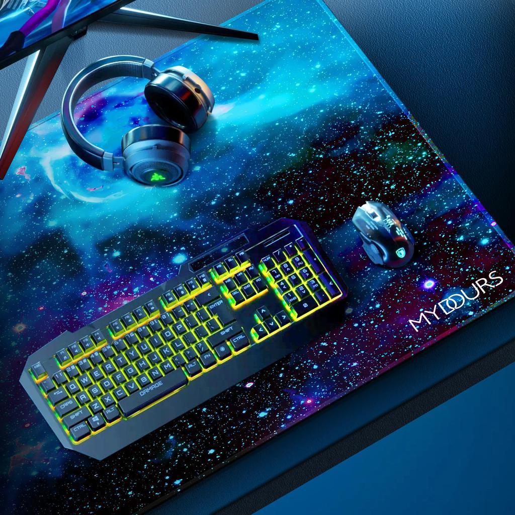 Mydours 100x60cm Mouse Larger Galaxy Table Definition Galaxy Textile Surface and Grippy Rubber Oversized Mouse Pad for Gamers Who Want To Fully Cover
