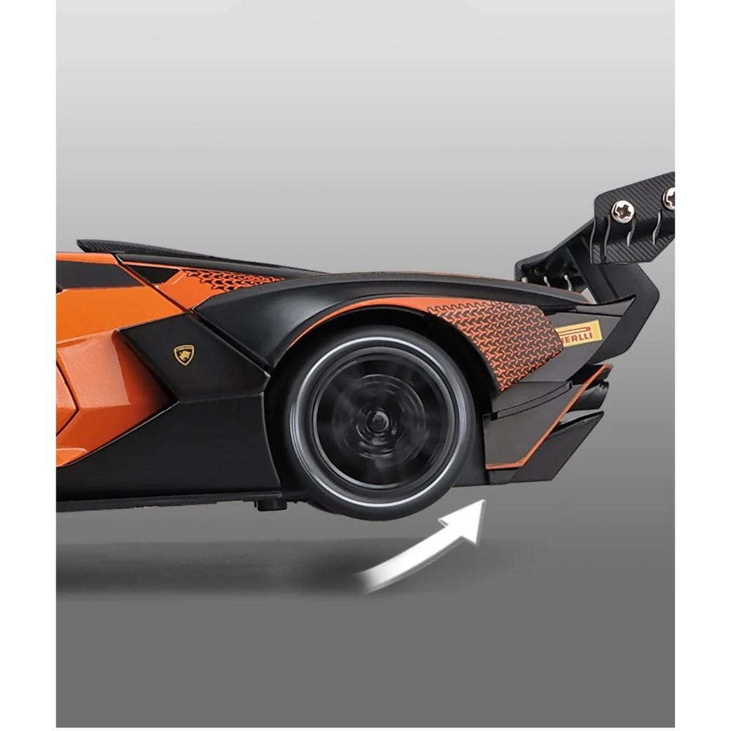 1/24 Lambos Essenza SCV12 Alloy Sports Car Model Diecast Sound Super Racing Lifting Tail Hot Car Wheel for Children Gifts