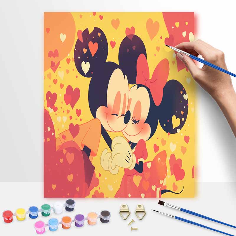 Disney Oil Painting Kit Canvas Romantic Valentine DIY Home Decor Gift
