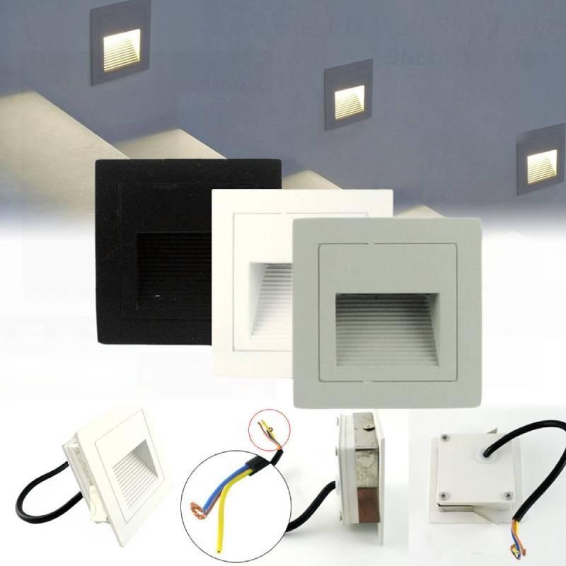 Waterproof Led Step Light Ip55 Black Aluminum 3w For Outdoor Balcony And Garden