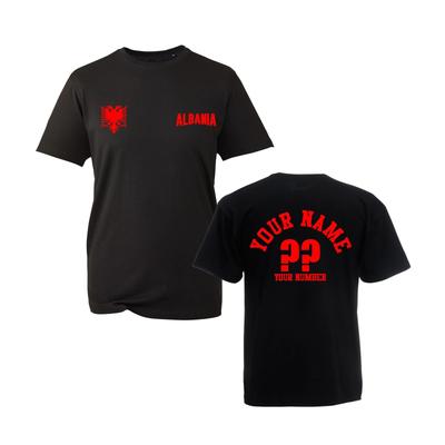 Personalized Albania T-shirt Your Name National Symbol Top Men's Unisex Gift Tee