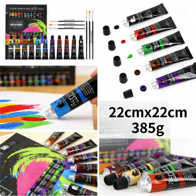 24-color Aluminum Tube Acrylic Oil Paint Set for Beginners Art Gouache Paint Painting Set