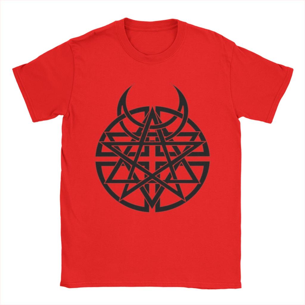Red horns hexagram Disturbed Music Men T Shirts  Leisure Tees Short Sleeve O Neck T-Shirts 100% Cotton Gift Clothing