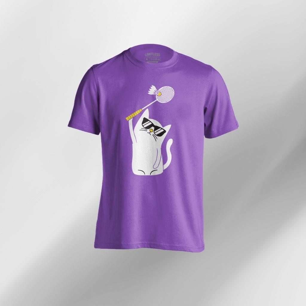 Catminton Badminton Design - Drifit T-Shirt Cute Funny Activewear Sports Apacs Yonex Victor Eco-Dry Dry Fit